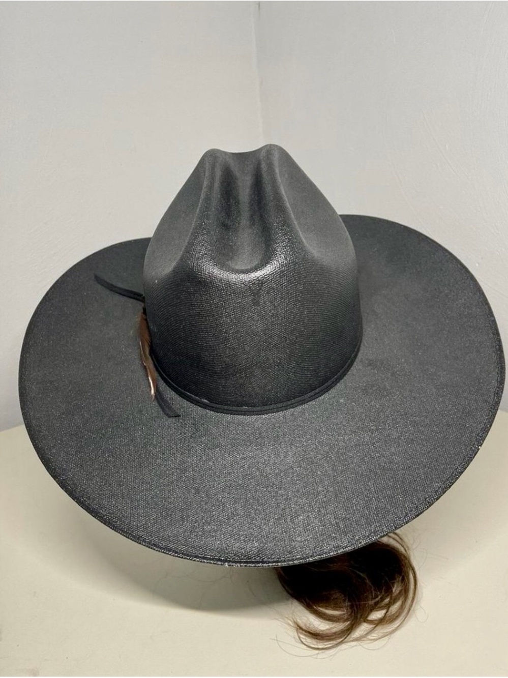 Gold Coast Sunwear Straw Black Wide-Brim Western Hat - Picture 4 of 7